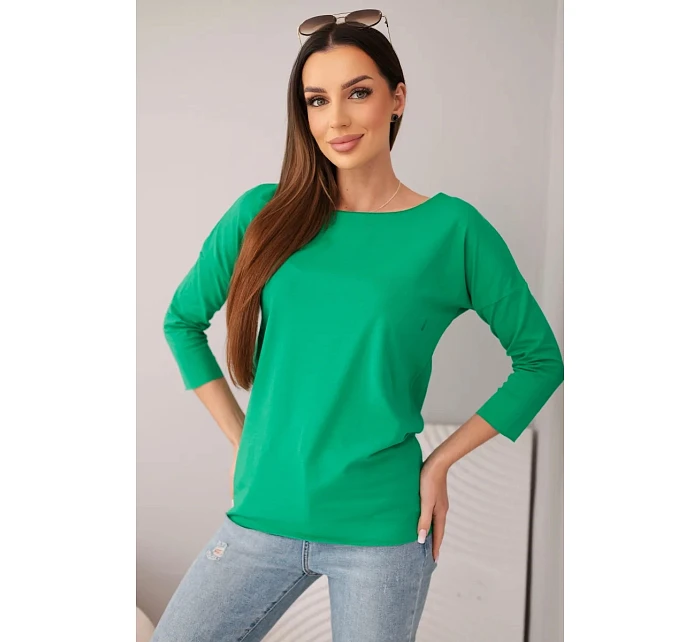 Dámská halenka s lodičkovým výstřihem zelená