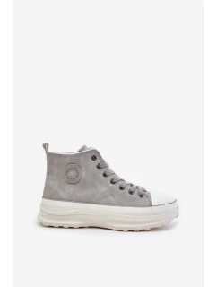 Zateplené dámské tenisky na platformě Big Star model 21676741 šedé - Big Star Shoes