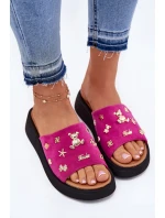 Dámské Zamszové Pantofle S Fuchsie model 21697716 - VINCEZA