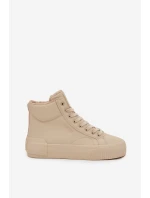 Zateplené dámské tenisky na platformě Big Star OO274795 Béžové Zateplené dámské tenisky na platformě Big Star OO274795 Béžové