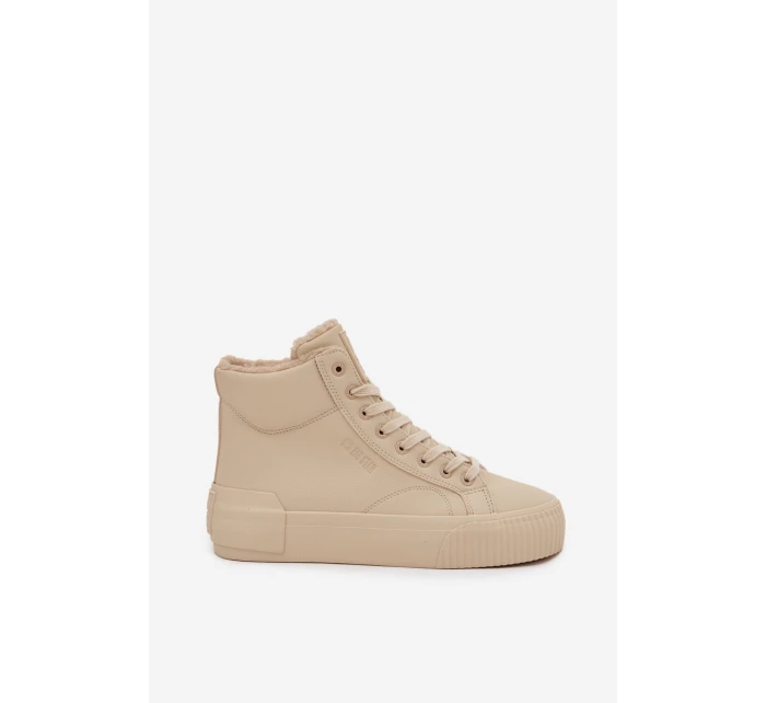 Zateplené dámské tenisky na platformě Big Star OO274795 Béžové Zateplené dámské tenisky na platformě Big Star OO274795 Béžové