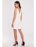 šaty áčkového střihu s mašlí barva ecru model 18004140 - Makover