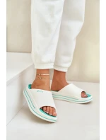 Dámské pantofle na platformě Big Star – bílá/mátová