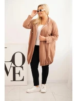 Dámská mikina Plus Size s kapucí Cappuccino - ZENTEX