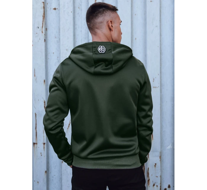 Pánská rozepínací mikina s kapucí zelená Dstreet model 21980038 - FashionStreet