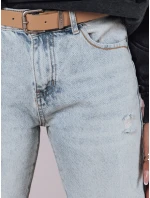 Dámské rovné džínové kalhoty s páskem Dstreet model 21983339 - FashionStreet