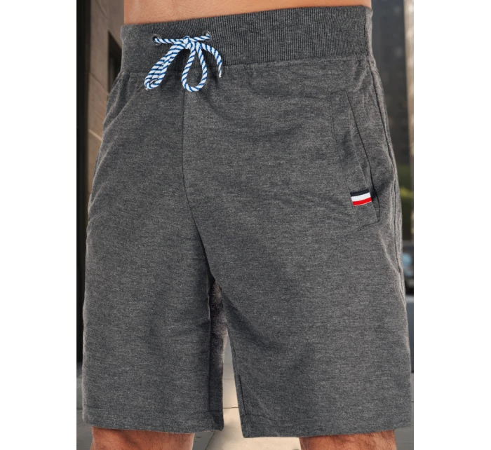 Pánské tmavě šedé teplákové šortky Dstreet SX2484 Pánské tmavě šedé teplákové šortky Dstreet SX2484
