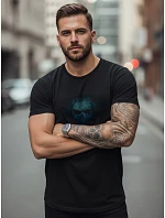 Tshirt męski z nadrukiem czarny model 22136438 - FashionStreet