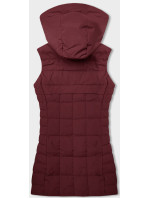 Tmavě červená dámská vesta s kapucí (16M9096-06)