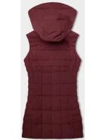Tmavě červená dámská vesta s kapucí model 18956975 - J.STYLE Tmavě červená dámská vesta s kapucí model 18956975 - J.STYLE