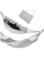 ZAHRADNÍ HOUPACÍ SÍŤ PRO 1 OSOBU 200X100CM S KRYTEM ŠEDÁ 1065434