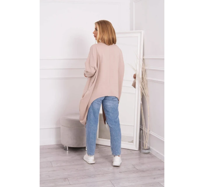 Oversize halenka s potiskem béžová