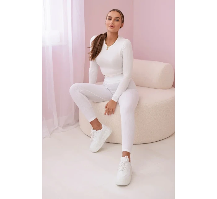 Pruhované legíny bílý