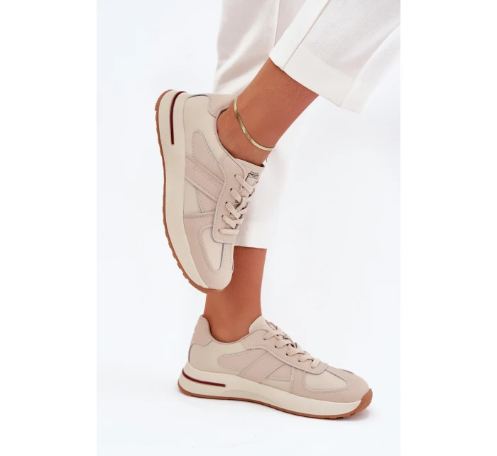 Kožené Dámské Sportovní Boty Sneakers Daniel Lopez Just Dare SS2D4043 Béžové