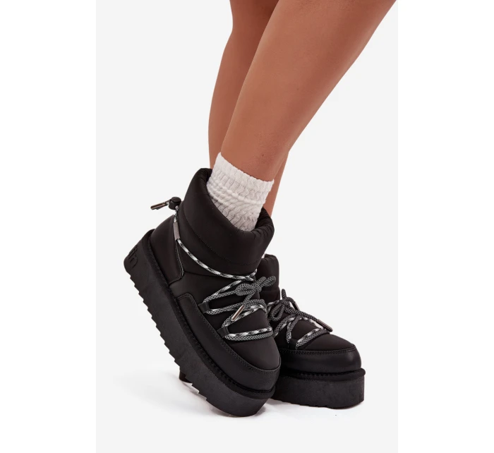 Sněhule na platformě model 21714033 Černé - D.Franklin