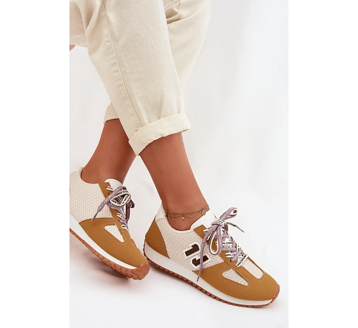 Dámské Tenisky s Ozdobným Šněrováním Žluté model 22039808 - Boto