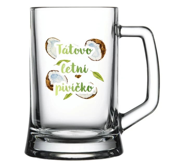 Personalizovaná pivní sklenice s ovocem a textem 