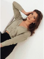 Dámský prolamovaný svetr GOFFY olivový FashionStreet MY2280