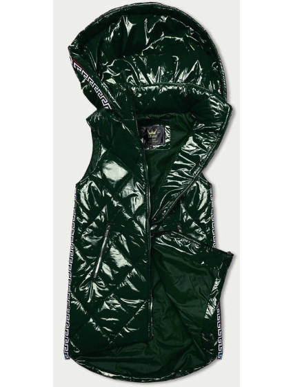 Tmavě zelená lesklá vesta s model 17009795 - Libland