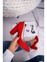 Dámské semišové lodičky na podpatku červené Florena Dámské semišové lodičky na podpatku červené Florena
