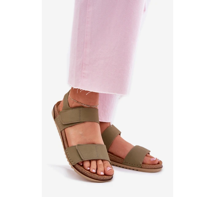 Kožené dámské sandály model 21701907 zelené - Inblu