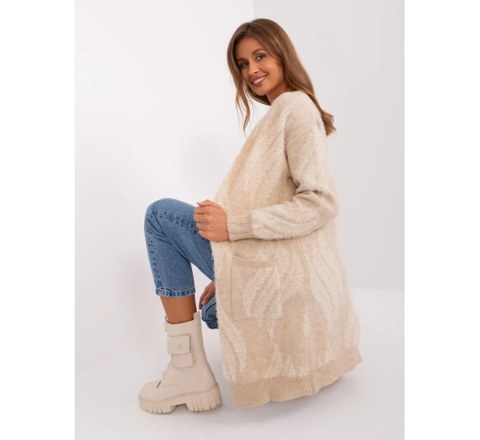 Sweter AT SW model 18990859 jasny beżowy - FPrice Sweter AT SW model 18990859 jasny beżowy - FPrice