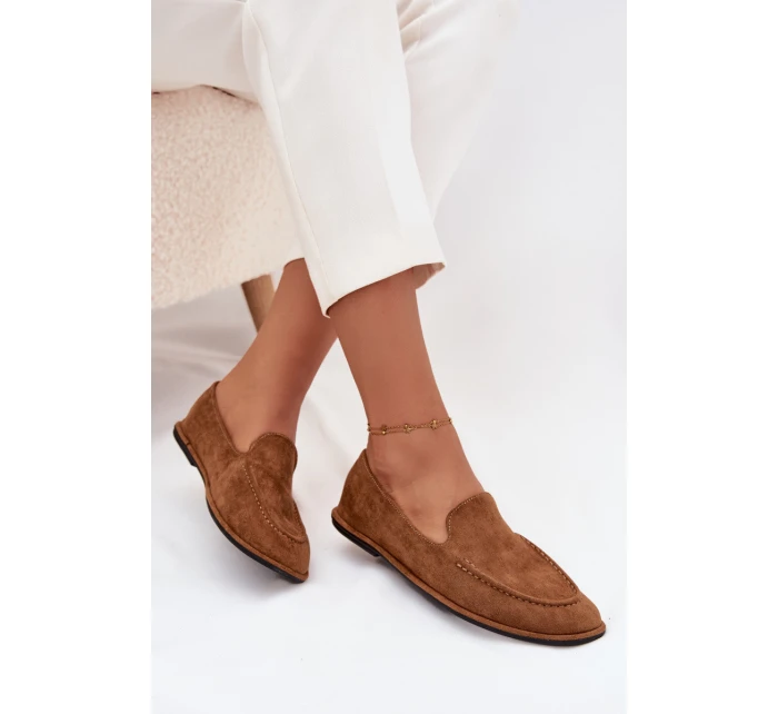 Dámské mokasíny z eko semiše Miryelle – camel