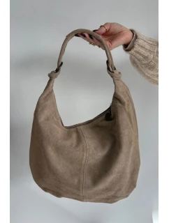 Kabelka z přírodního semiše – světle béžová Floriah