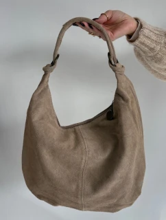 Kabelka z přírodního semiše – světle béžová Floriah