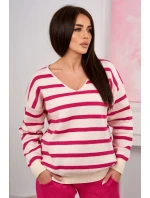 Svetr set Pruhovaná mikina + Kalhoty fuchsie Svetr set Pruhovaná mikina + Kalhoty fuchsie