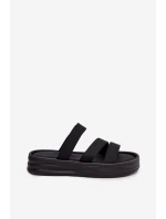 dámské pantofle na platformě s pásky Černé model 21943290 - Boto