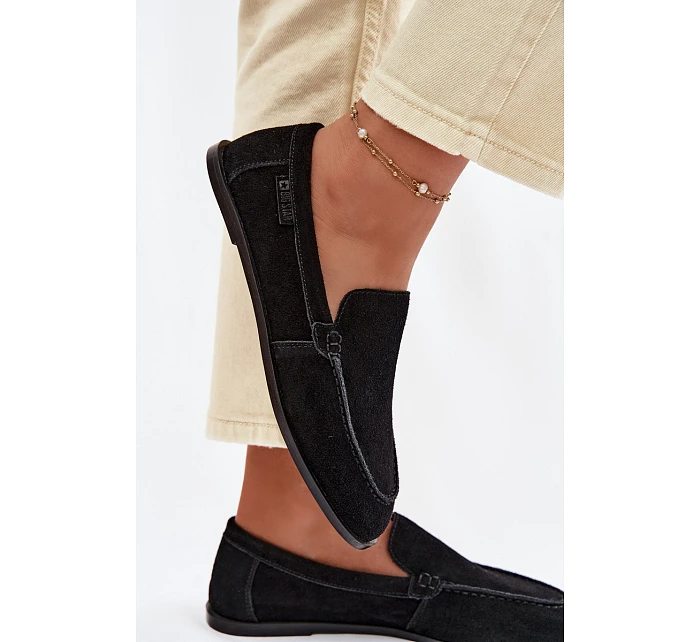 Dámské mokasiny z přírodního semiše Big Star model 22069376 Černé - Big Star Shoes