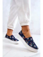 Dámské Slip On s paměťovou pěnou Big Star - tmavě modrá Dámské Slip On s paměťovou pěnou Big Star - tmavě modrá