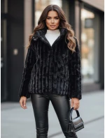 Dámská kožešinová bunda s kapucí černá FashionStreet TY5276z