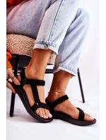 Dámské semišové sportovní sandály Černá model 21588075 - Boto Dámské semišové sportovní sandály Černá model 21588075 - Boto