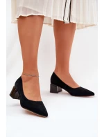Semišové Hladké Lodičky S  Černé model 21686675 - VINCEZA