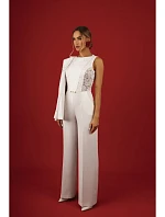 M866 Kombinéza s krajkovými panely - ecru