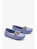Dámské semišové mokasíny s krystaly Modre Lucille Dámské semišové mokasíny s krystaly Modre Lucille