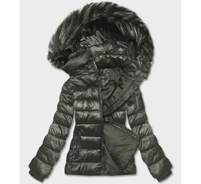 KRÓTKA KURTKA DAMSKA ZIMOWA KHAKI model 21245716 - W COLLECTION