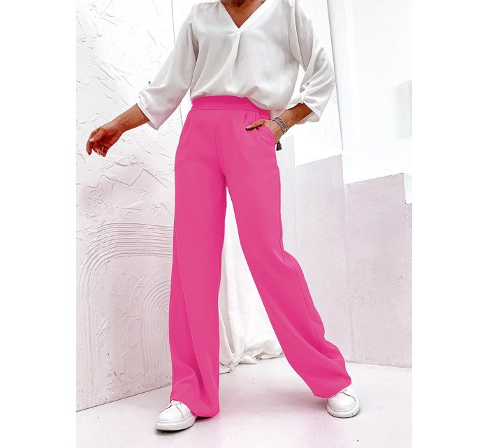 Elegangní dámské kalhoty ve fuchsijové barvě (8247)