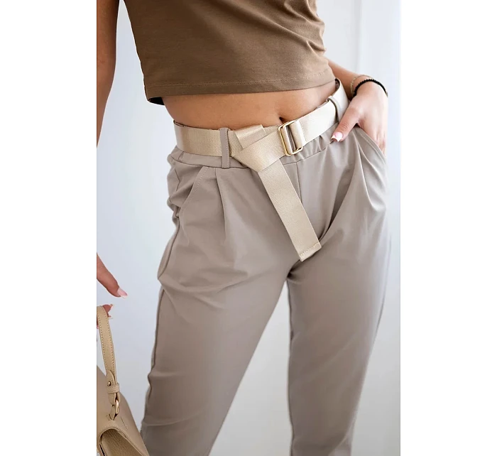 Kalhoty model 22047114 s páskem fango - K-Fashion