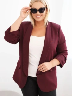 Dámská sako Plus Size bez zapínání s podšívkou model 21468626 švestková - K-Fashion