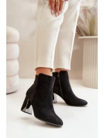 Zateplené Kotníkové Boty Na Podpatku S Zrcadlovým Prvkem Černé Silvare Zateplené Kotníkové Boty Na Podpatku S Zrcadlovým Prvkem Černé Silvare