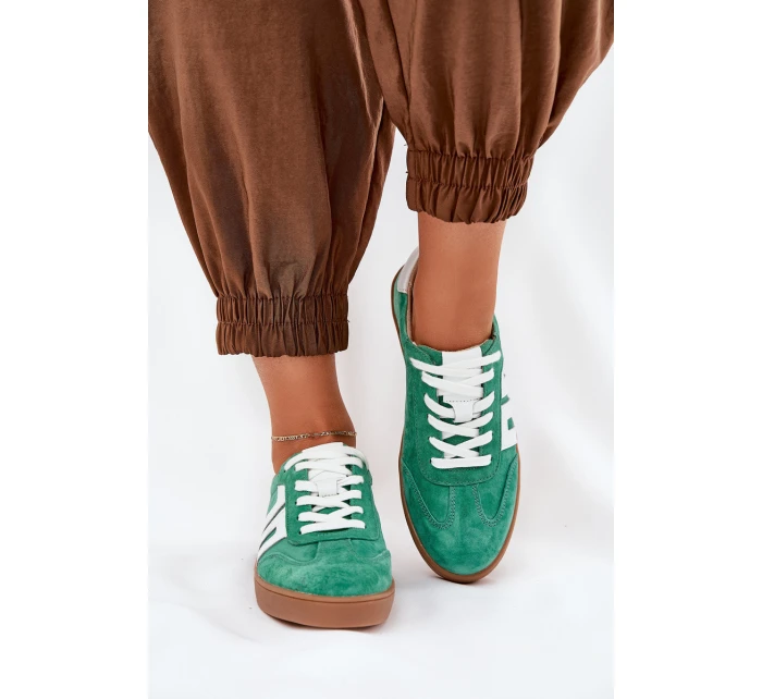 Tenisky Sportovní Obuv Semišová Zelená model 21690659 - VINCEZA Tenisky Sportovní Obuv Semišová Zelená model 21690659 - VINCEZA