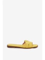 Dámské ploché sandály s pásky Eko Zamszové Žluté model 21937439 - Boto