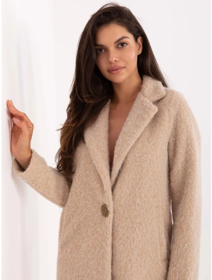 Płaszcz IT PL model 21302374 beżowy - FPrice Płaszcz IT PL model 21302374 beżowy - FPrice