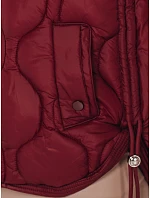 Dámská prošívaná vesta s kapucí vínová Dstreet model 21990896 - FashionStreet Dámská prošívaná vesta s kapucí vínová Dstreet model 21990896 - FashionStreet