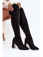 Dámské Eko Semišové Nad Koleno Boty S Přední Thamine Dámské Eko Semišové Nad Koleno Boty S Přední Thamine