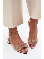 Dámské sandály průhledné s krystaly Zlaté D&A MR61-9002