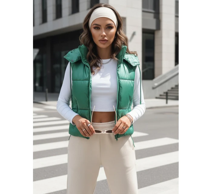 Dámská prošívaná vesta OSHE zelená FashionStreet TY3702